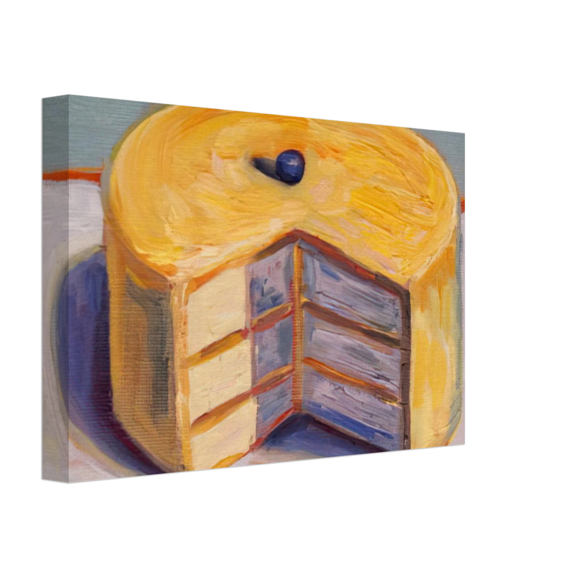 Wayne Thiebaud - Lemon Cake - 1964 Canvas - 40x60 cm / 16x24 inches-canvas