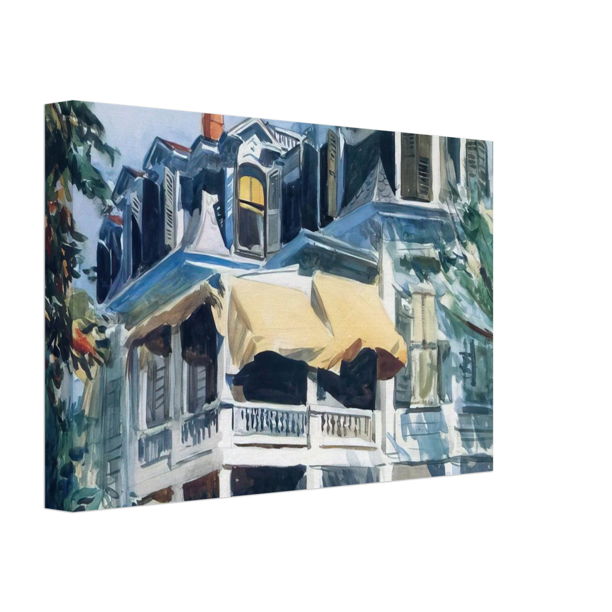 Edward Hopper - The Mansard Roof Canvas - 70x100 cm / 28x40 inches-canvas