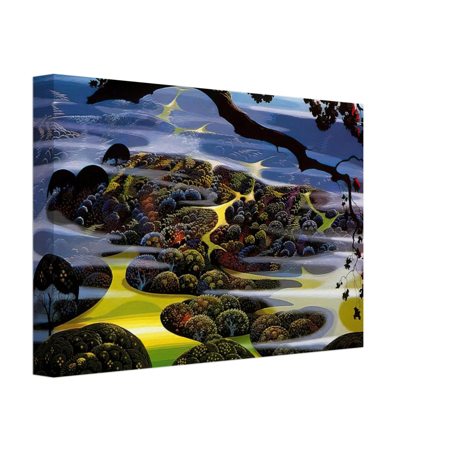 Eyvind Earle - Mystic Mountain Canvas - 70x100 cm / 28x40 inches-canvas