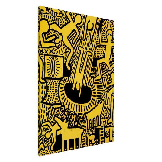 Keith Haring - UNTITLED 1981 Canvas - 20x30 cm / 8x12 inches-canvas