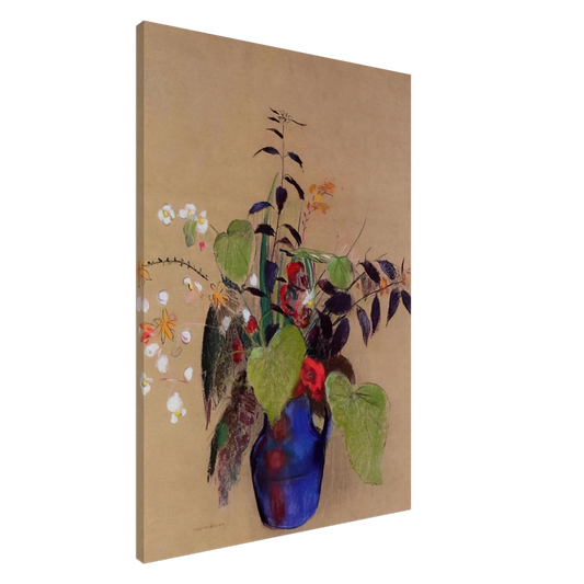 Odilon Redon - FLOWERS IN A BLUE JUG Canvas - 20x30 cm / 8x12 inches-canvas
