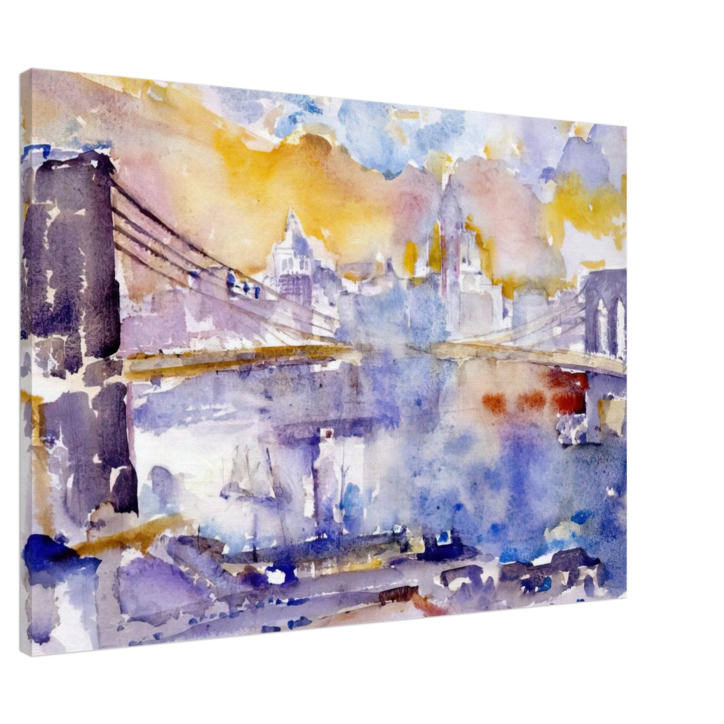 John Marin - Brooklyn Bridge - 1912 Canvas - 20x30 cm / 8x12 inches-canvas