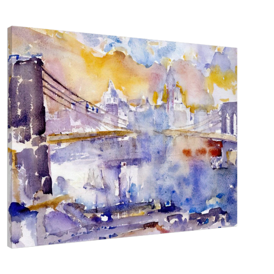 John Marin - Brooklyn Bridge - 1912 Canvas - 20x30 cm / 8x12 inches-canvas
