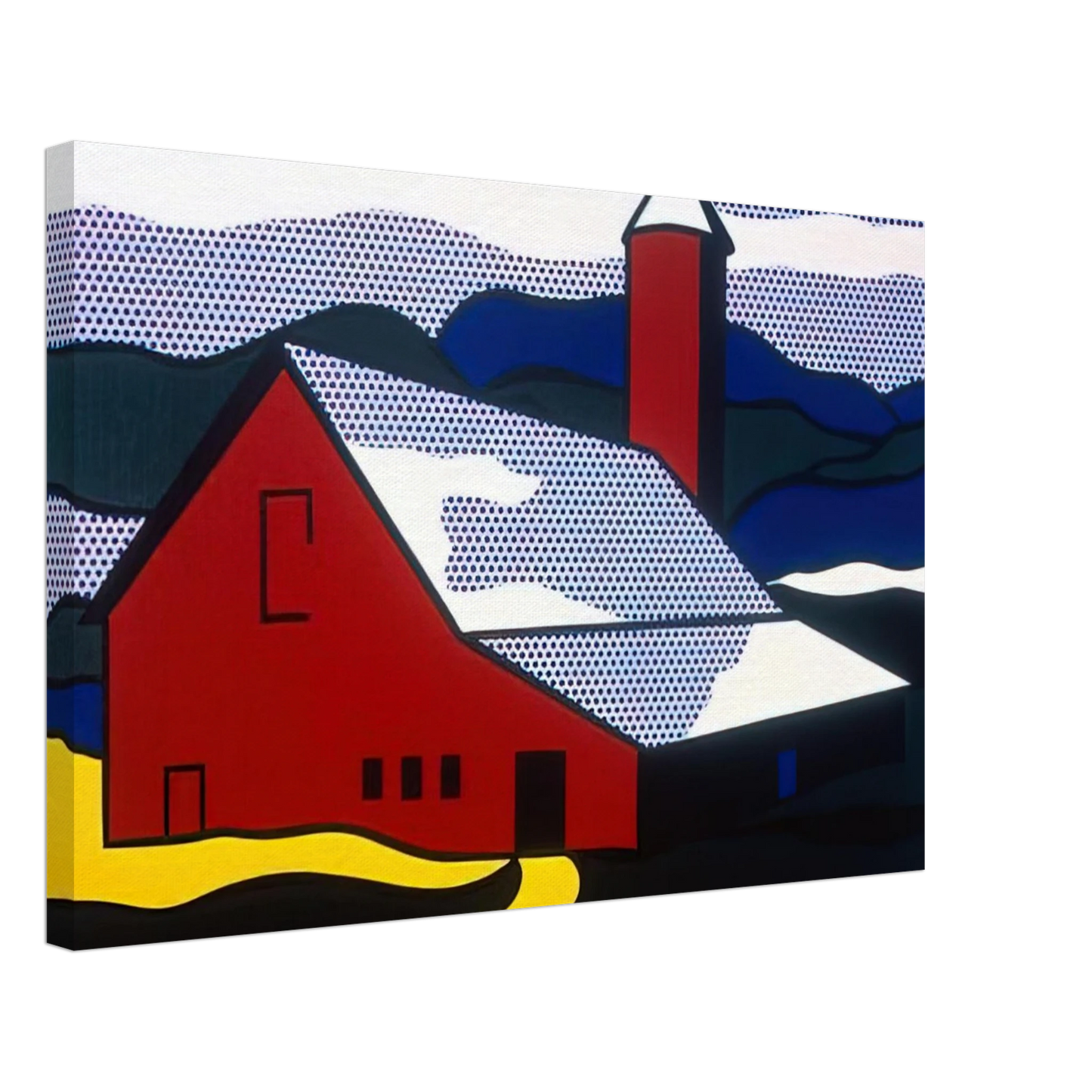 Roy Lichtenstein - RED BARN II 1969 Canvas - 70x100 cm / 28x40 inches-canvas
