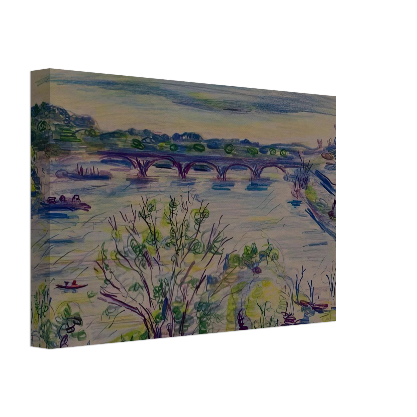 Ivan Albright - VIEW FROM ROOM 603 WATERGATE WASHINGTON D C 1974 Canvas - 70x100 cm / 28x40 inches-canvas