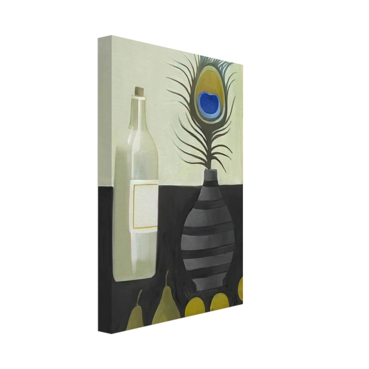 Mary Fedden - Peacock Feather Still Life - 2009 Canvas - 40x60 cm / 16x24 inches-canvas