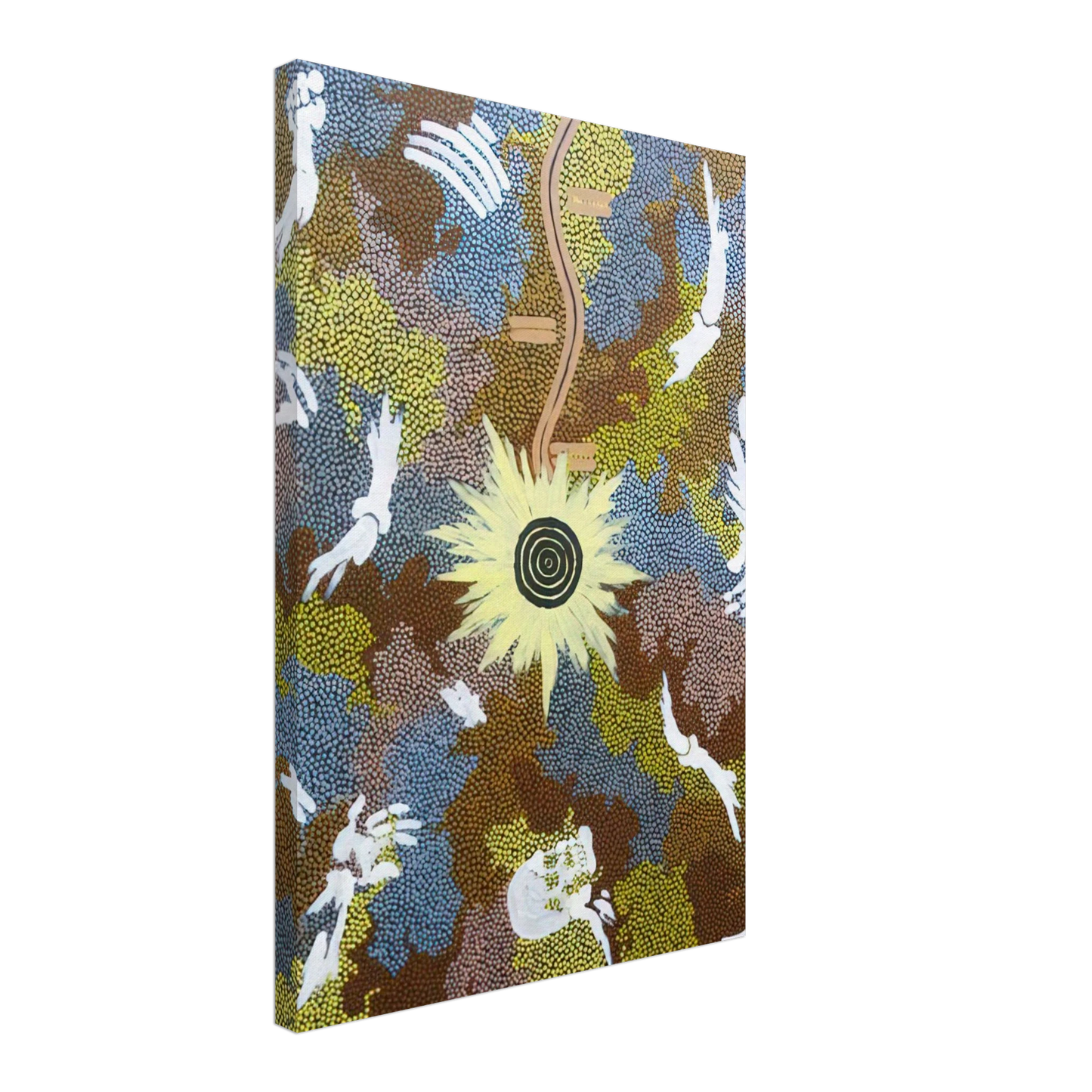 Clifford Possum Tjapaltjarri - Lightning Dreaming  Mount Allen - 1990 Canvas - 70x100 cm / 28x40 inches-canvas