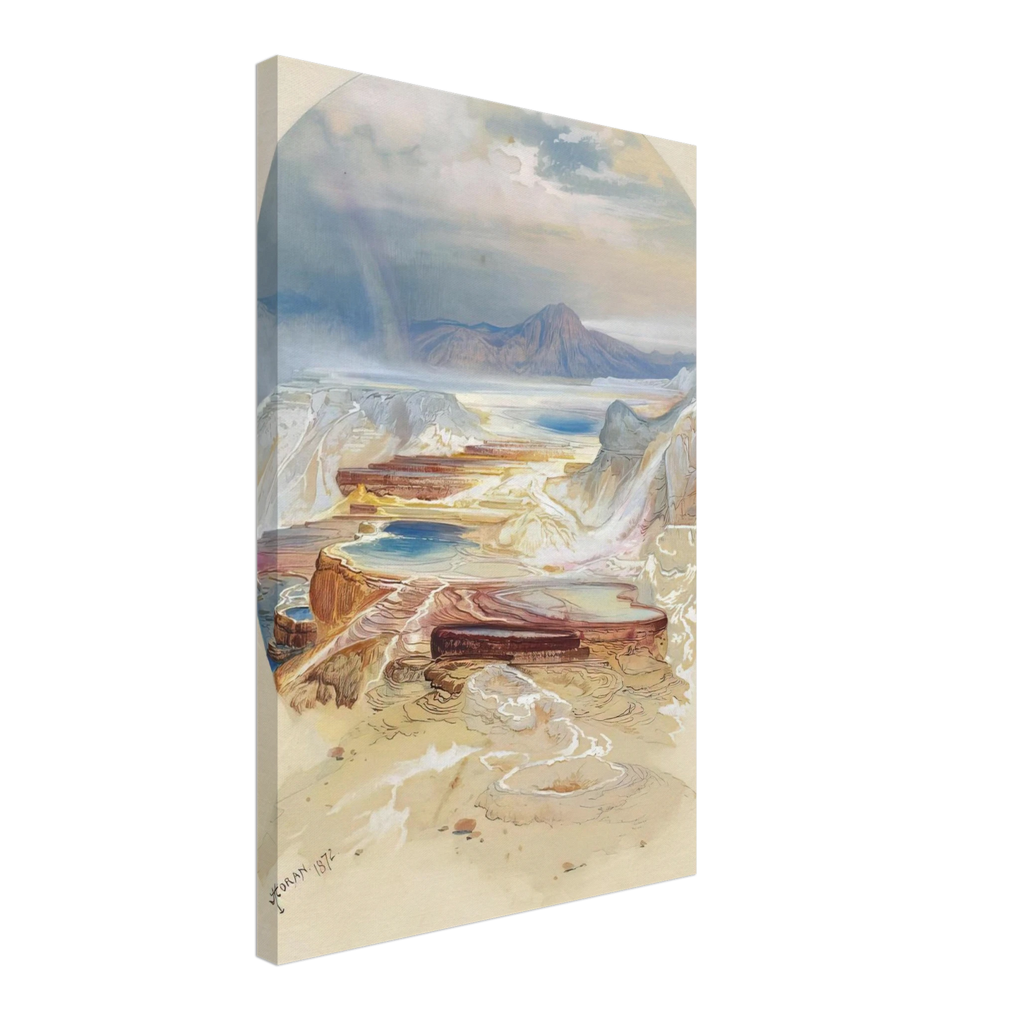 Thomas Moran - Minerva Terrace Yellowstone Canvas - 40x60 cm / 16x24 inches-canvas