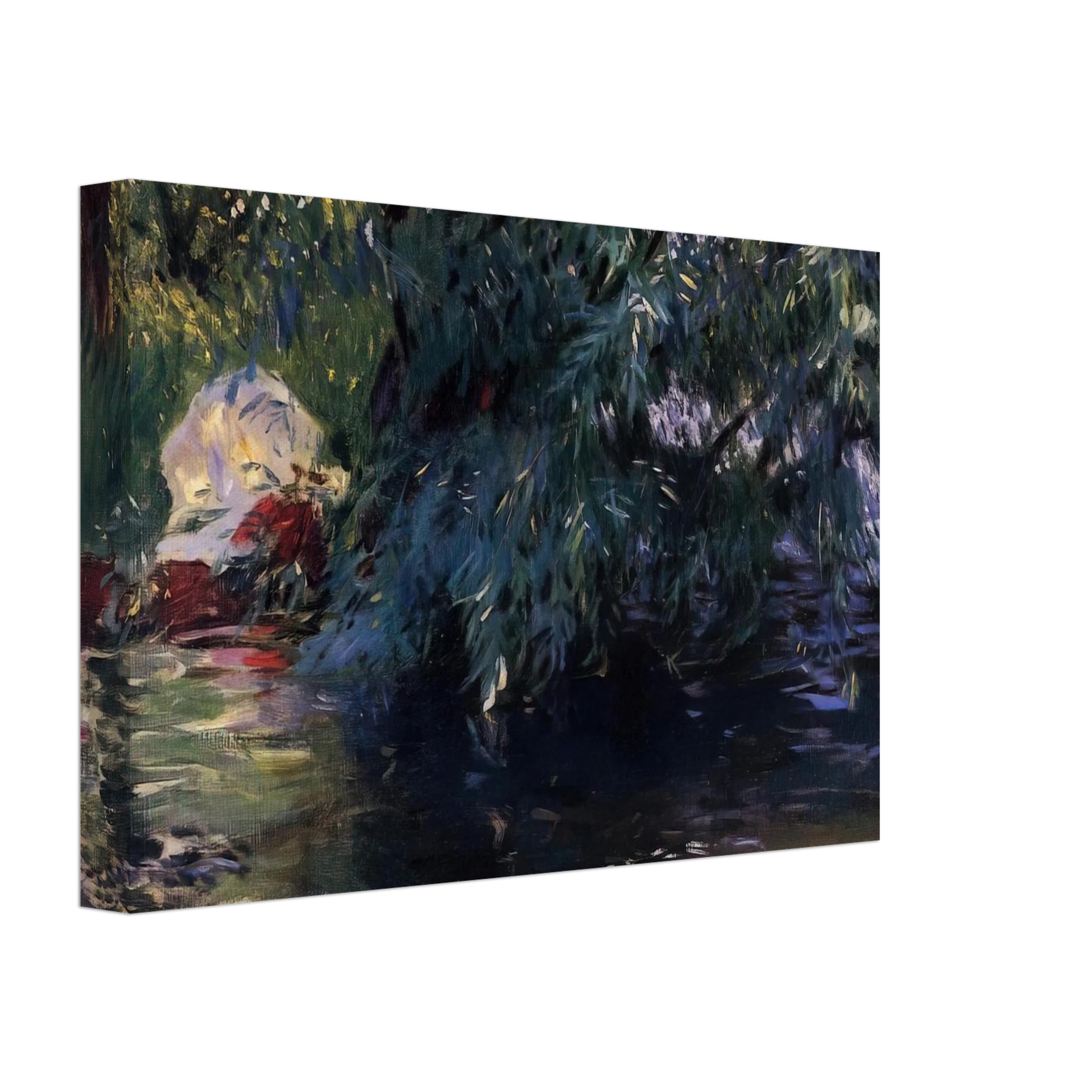 John Singer Sargent - A Backwater, Calcot Mill near Reading Canvas - 40x60 cm / 16x24 inches-canvas