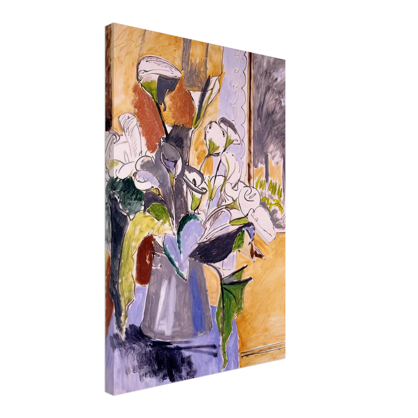 Henri Matisse - BOUQUET OF FLOWERS ON A VERANDA 1912 Canvas - 70x100 cm / 28x40 inches-canvas