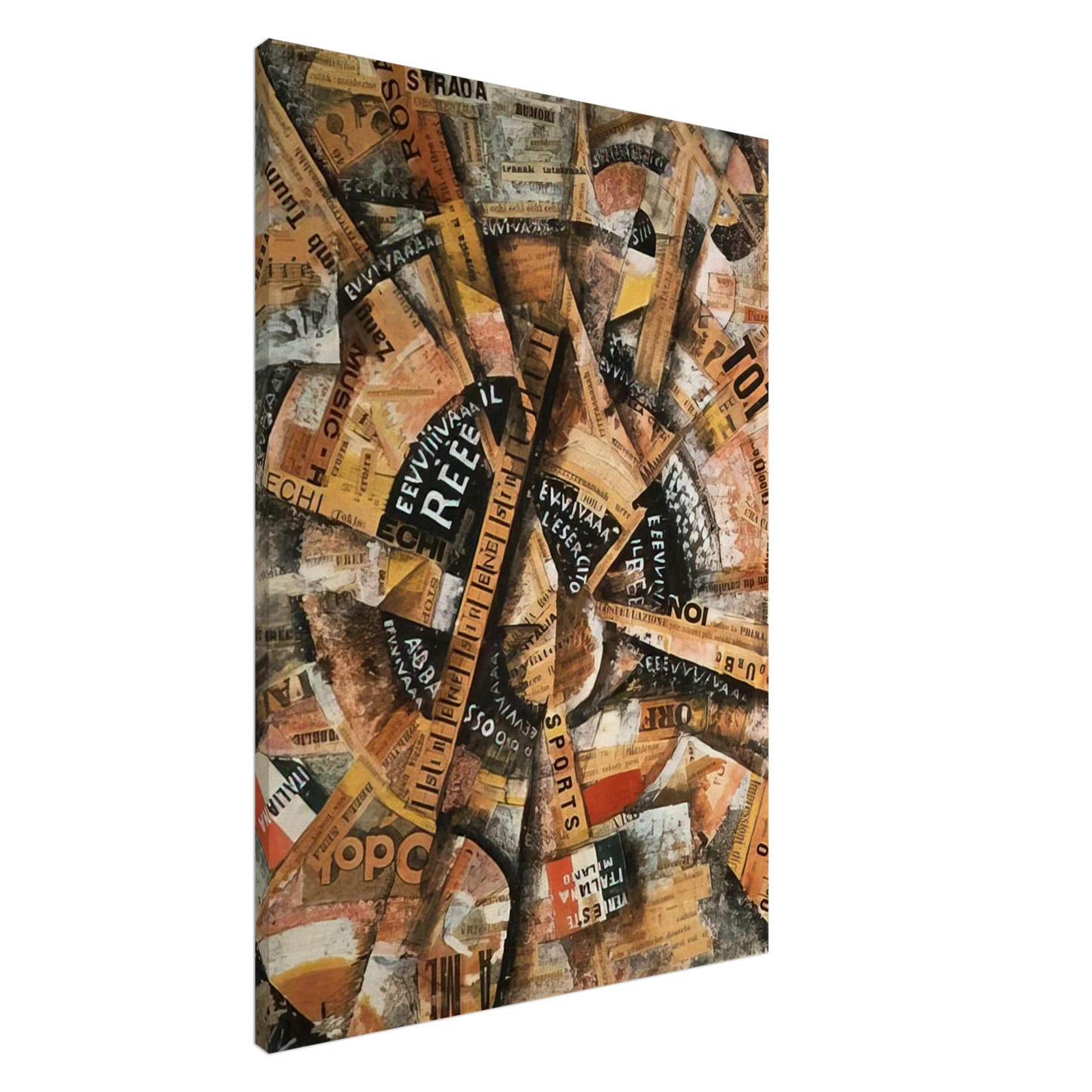 Carlo Carra - INTERVENTIONIST DEMONSTRATION PATRIOTIC HOLIDAY FREEWORD PAINTING 1914 1914 Canvas - 20x30 cm / 8x12 inches-canvas