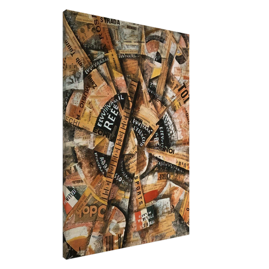 Carlo Carra - INTERVENTIONIST DEMONSTRATION PATRIOTIC HOLIDAY FREEWORD PAINTING 1914 1914 Canvas - 20x30 cm / 8x12 inches-canvas