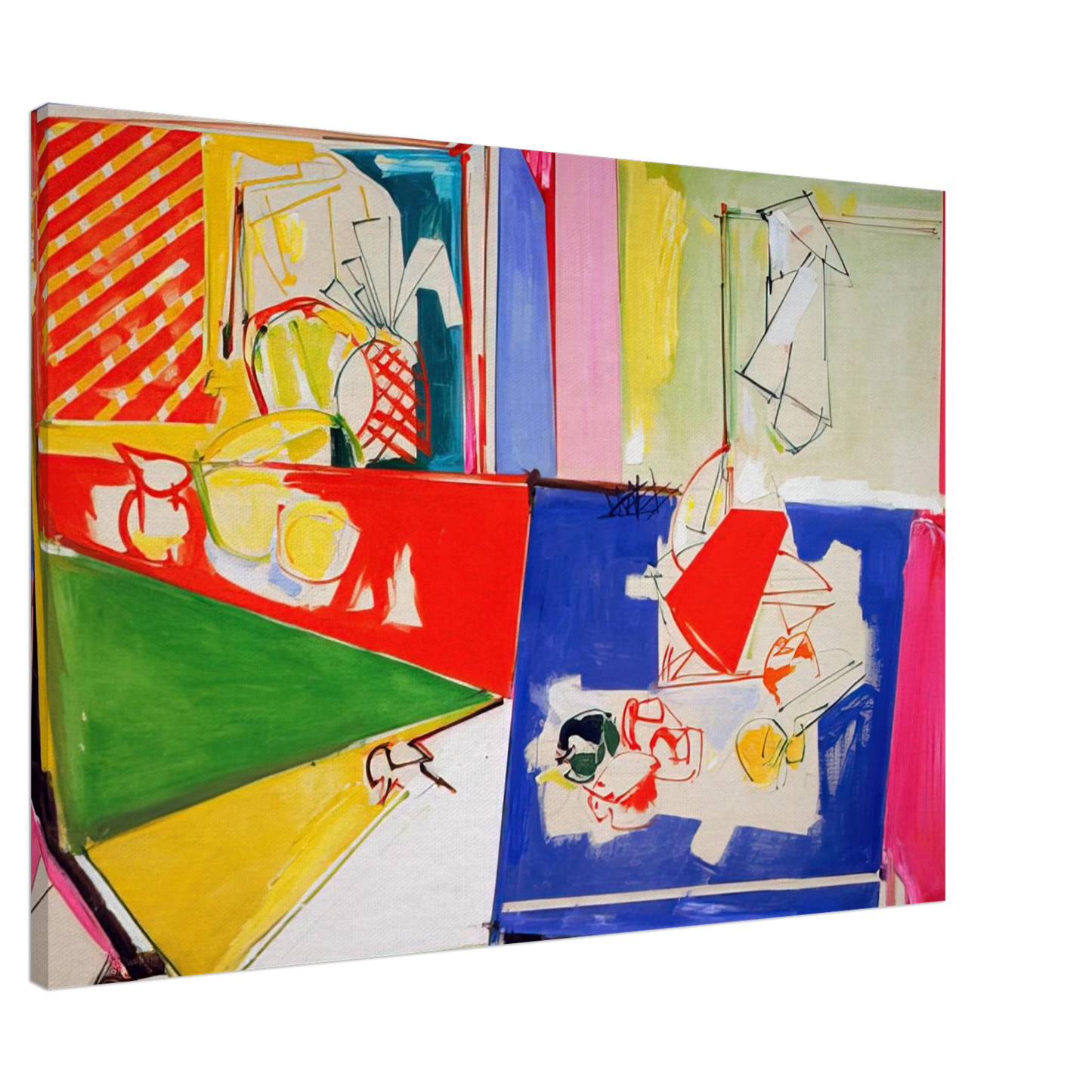 Hans Hofmann - Magenta and Blue Canvas - 20x30 cm / 8x12 inches-canvas