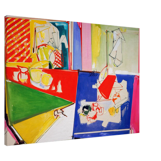 Hans Hofmann - Magenta and Blue Canvas - 20x30 cm / 8x12 inches-canvas