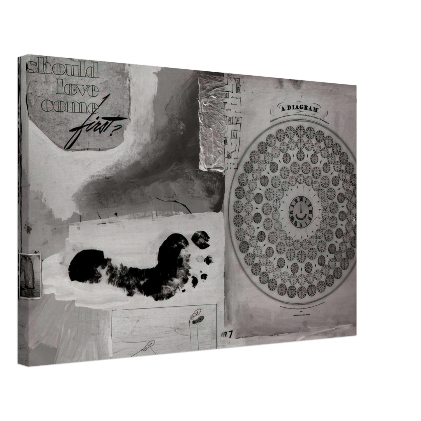 Robert Rauschenberg - SHOULD LOVE COME FIRST 1951 Canvas - 40x60 cm / 16x24 inches-canvas