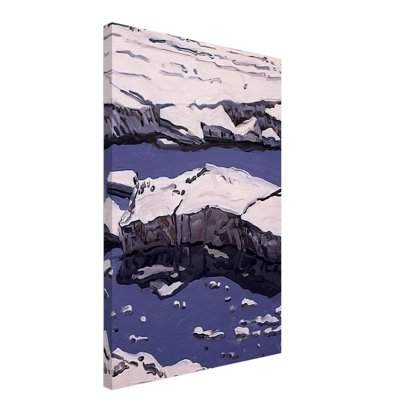 Neil Welliver - Study for Ice Flow, Allagash - 1996 Canvas - 70x100 cm / 28x40 inches-canvas