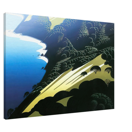 Eyvind Earle - Seaside Pastures Canvas - 20x30 cm / 8x12 inches-canvas
