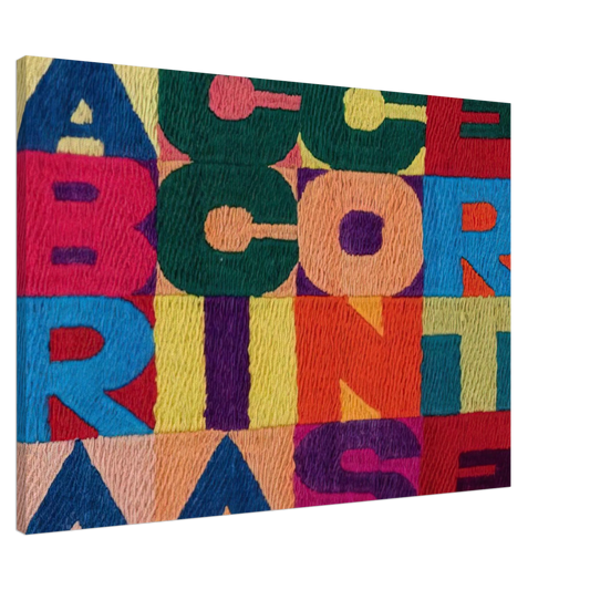 Alighiero Boetti - A BRACCIA CONSERTE 1994 Canvas - 20x30 cm / 8x12 inches-canvas