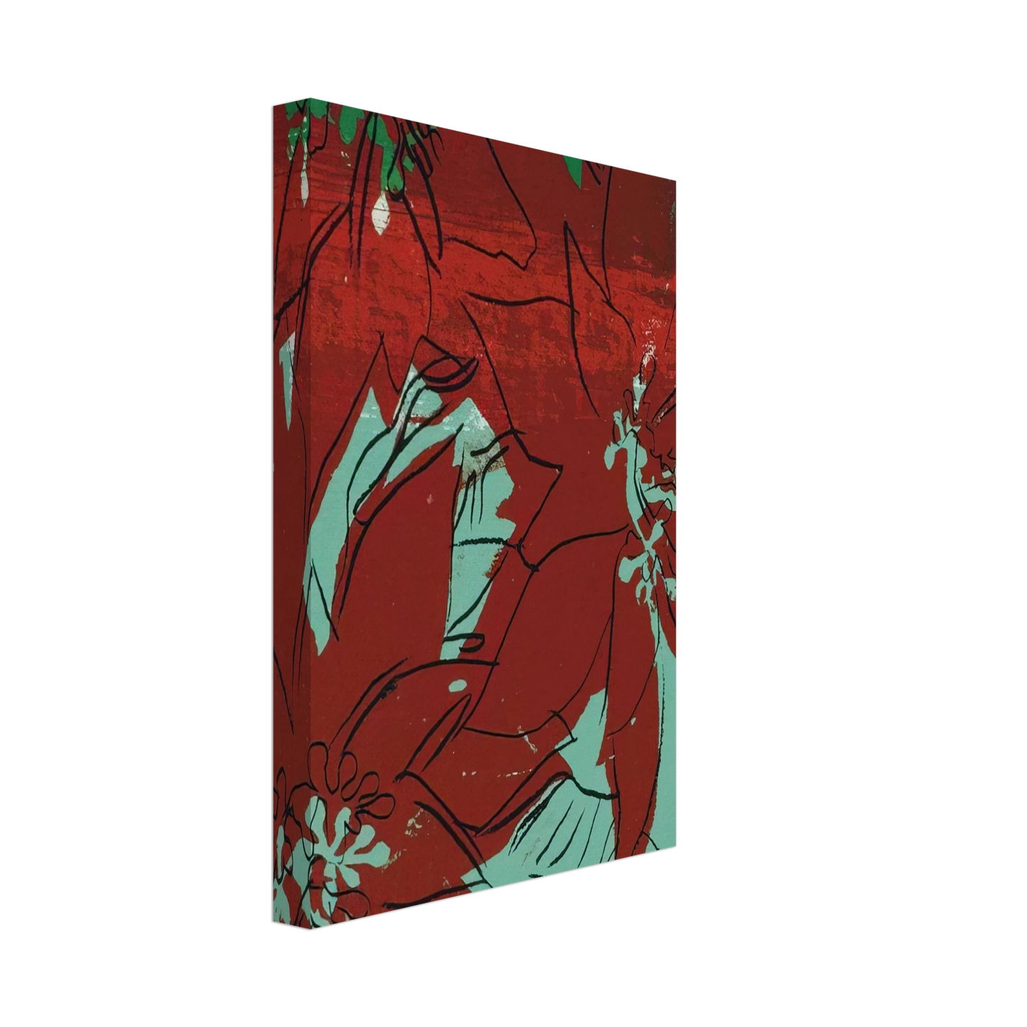 Andy Warhol - Poinsettias Canvas - 70x100 cm / 28x40 inches-canvas