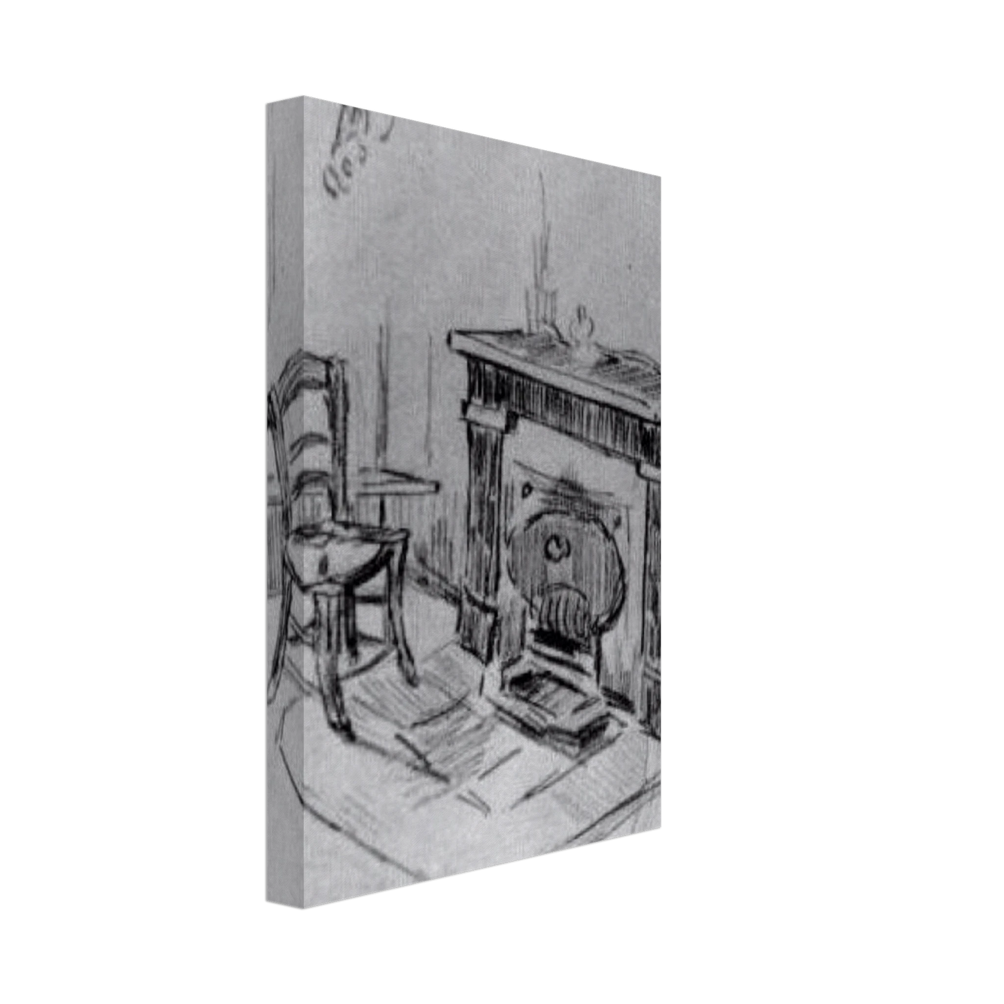 Vincent van Gogh - Mantelpiece with Chair Canvas - 70x100 cm / 28x40 inches-canvas
