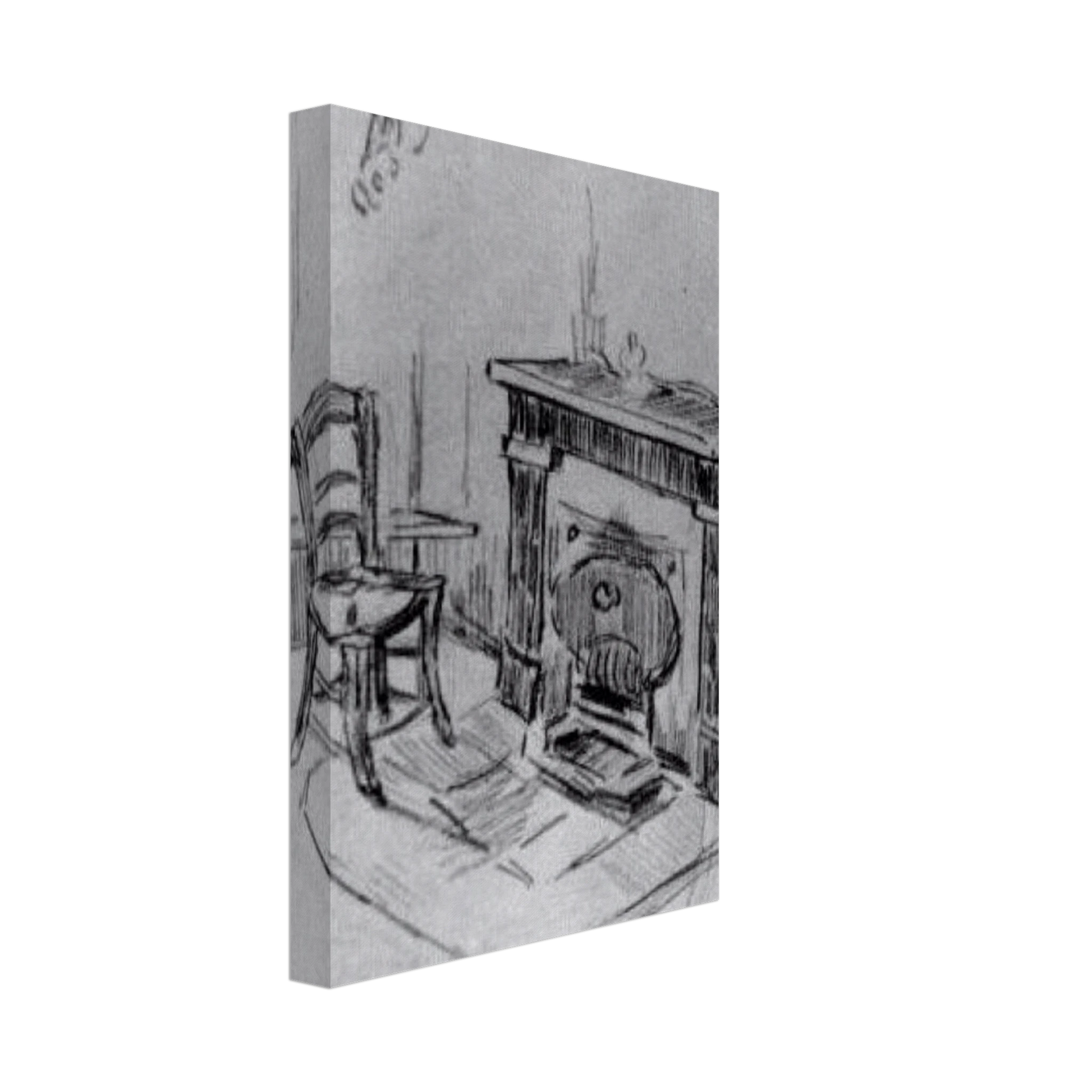 Vincent van Gogh - Mantelpiece with Chair Canvas - 70x100 cm / 28x40 inches-canvas