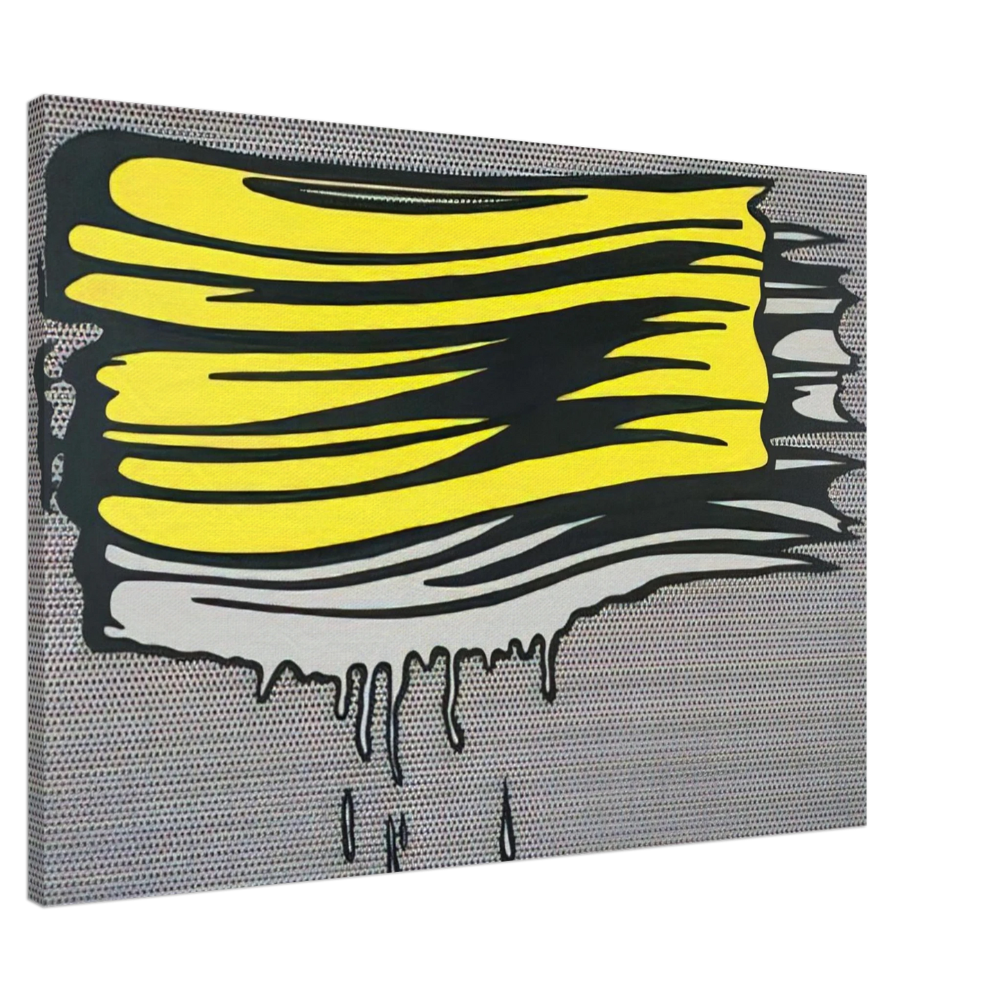 Roy Lichtenstein - YELLOW AND WHITE BRUSHSTROKES 1965 Canvas - 20x30 cm / 8x12 inches-canvas