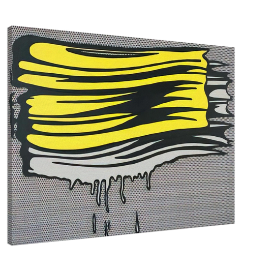 Roy Lichtenstein - YELLOW AND WHITE BRUSHSTROKES 1965 Canvas - 20x30 cm / 8x12 inches-canvas