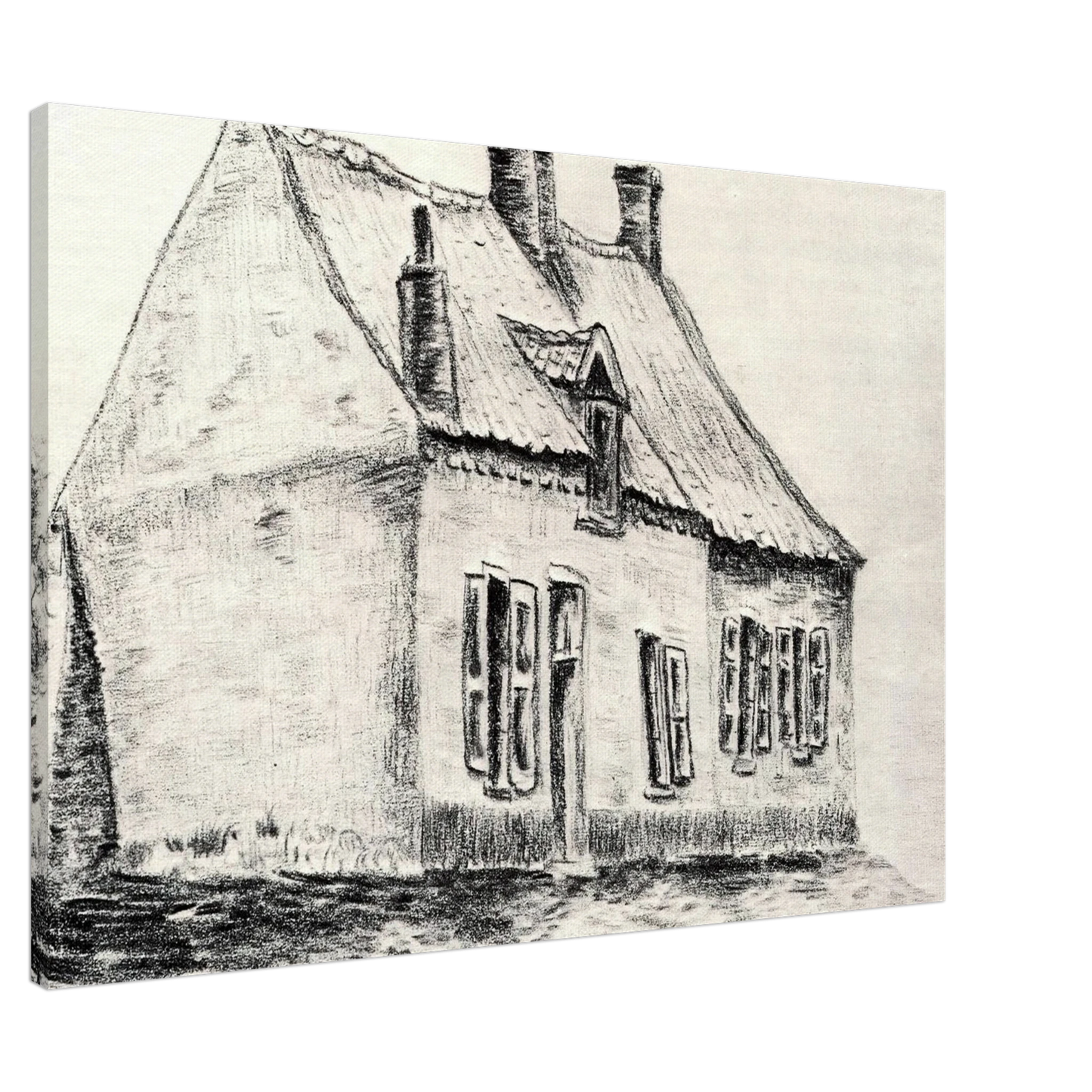 Vincent van Gogh - A house Magros Canvas - 20x30 cm / 8x12 inches-canvas