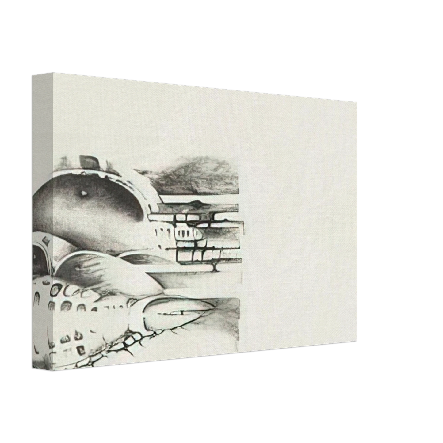 Lee Bontecou - THIRTEENTH STONE 1970 Canvas - 40x60 cm / 16x24 inches-canvas