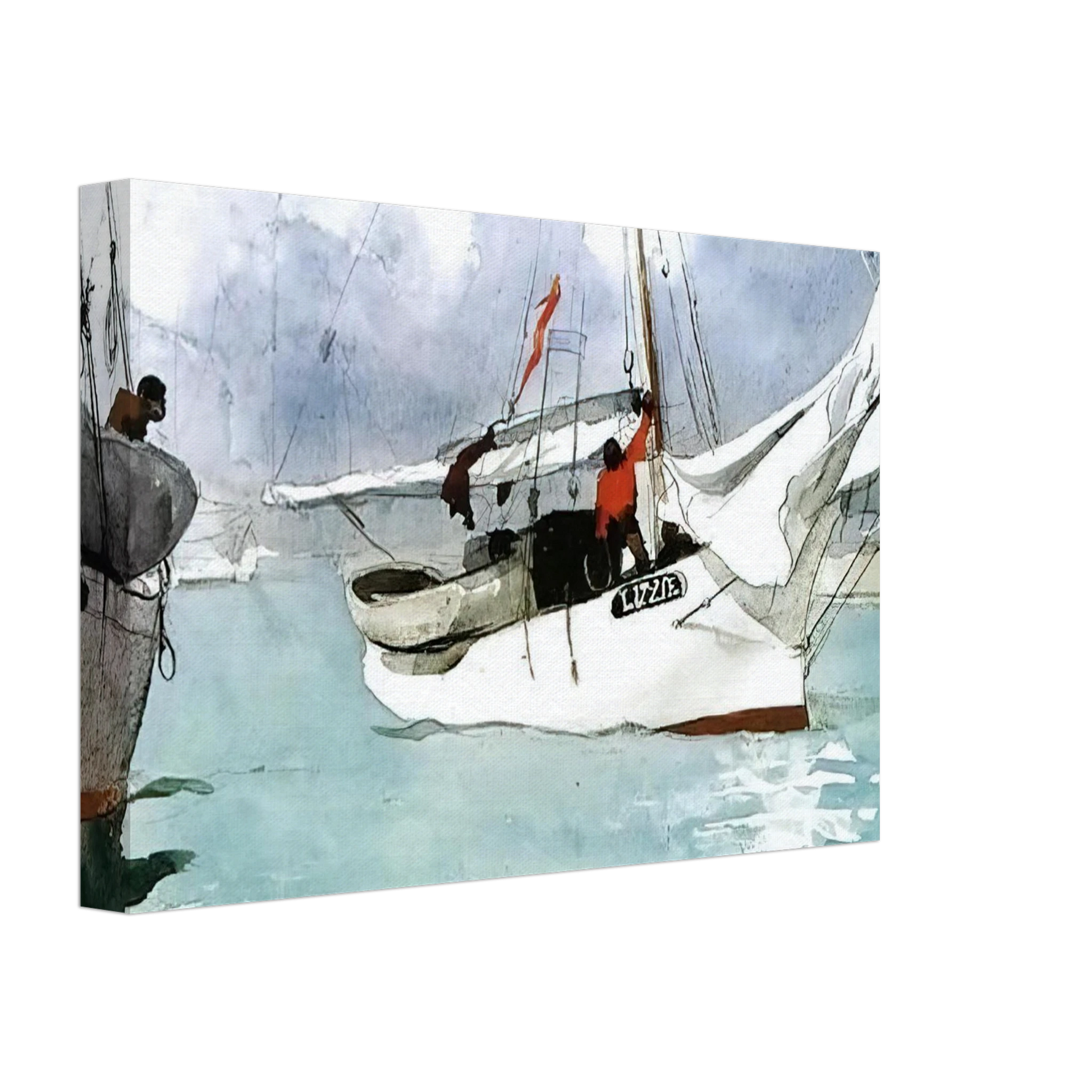 Winslow Homer - FISHING BOATS KEY WEST Canvas - 70x100 cm / 28x40 inches-canvas