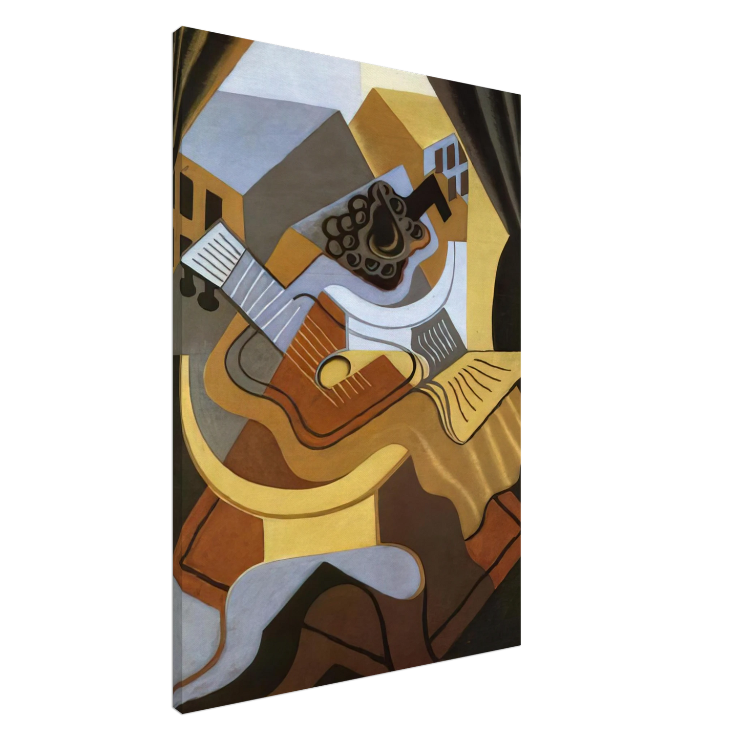 Juan Gris - PEDISTAL TABLE IN FRONT OF THE WINDOW 1921 Canvas - 20x30 cm / 8x12 inches-canvas