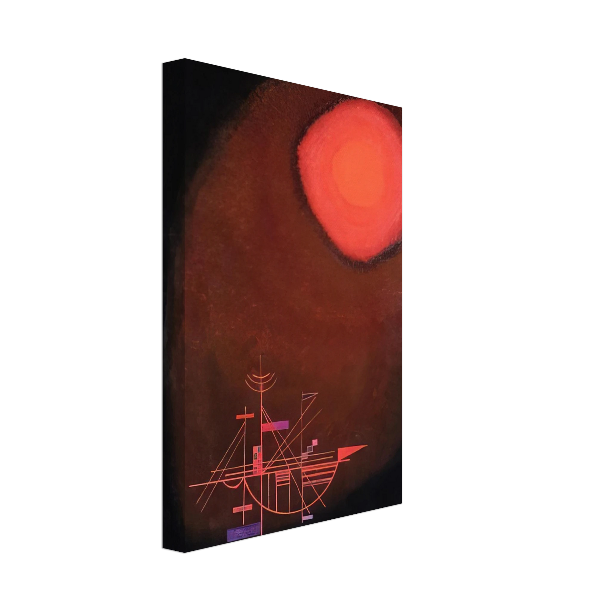 Wassily Kandinsky - RED SUN AND SHIP Canvas - 70x100 cm / 28x40 inches-canvas