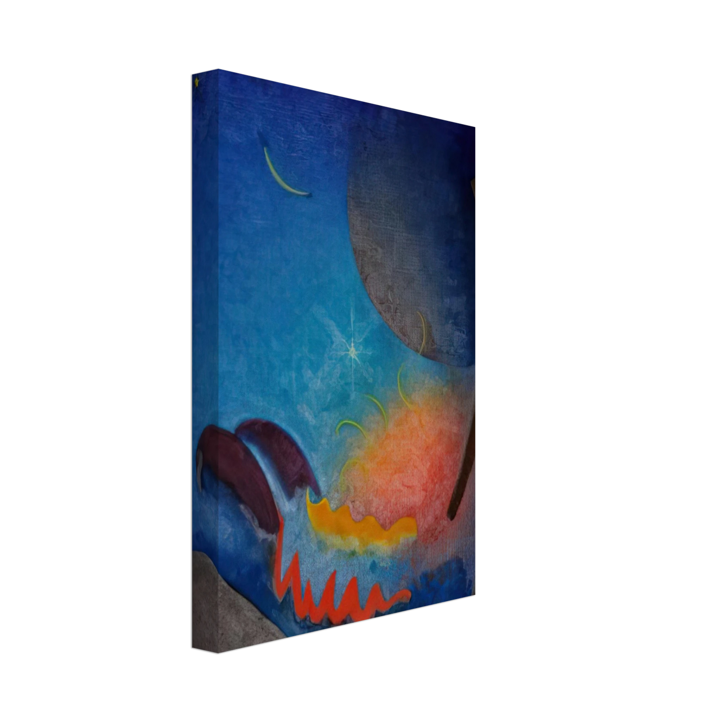Agnes Lawrence Pelton - Night Fires - Precisionism Canvas - 40x60 cm / 16x24 inches-canvas