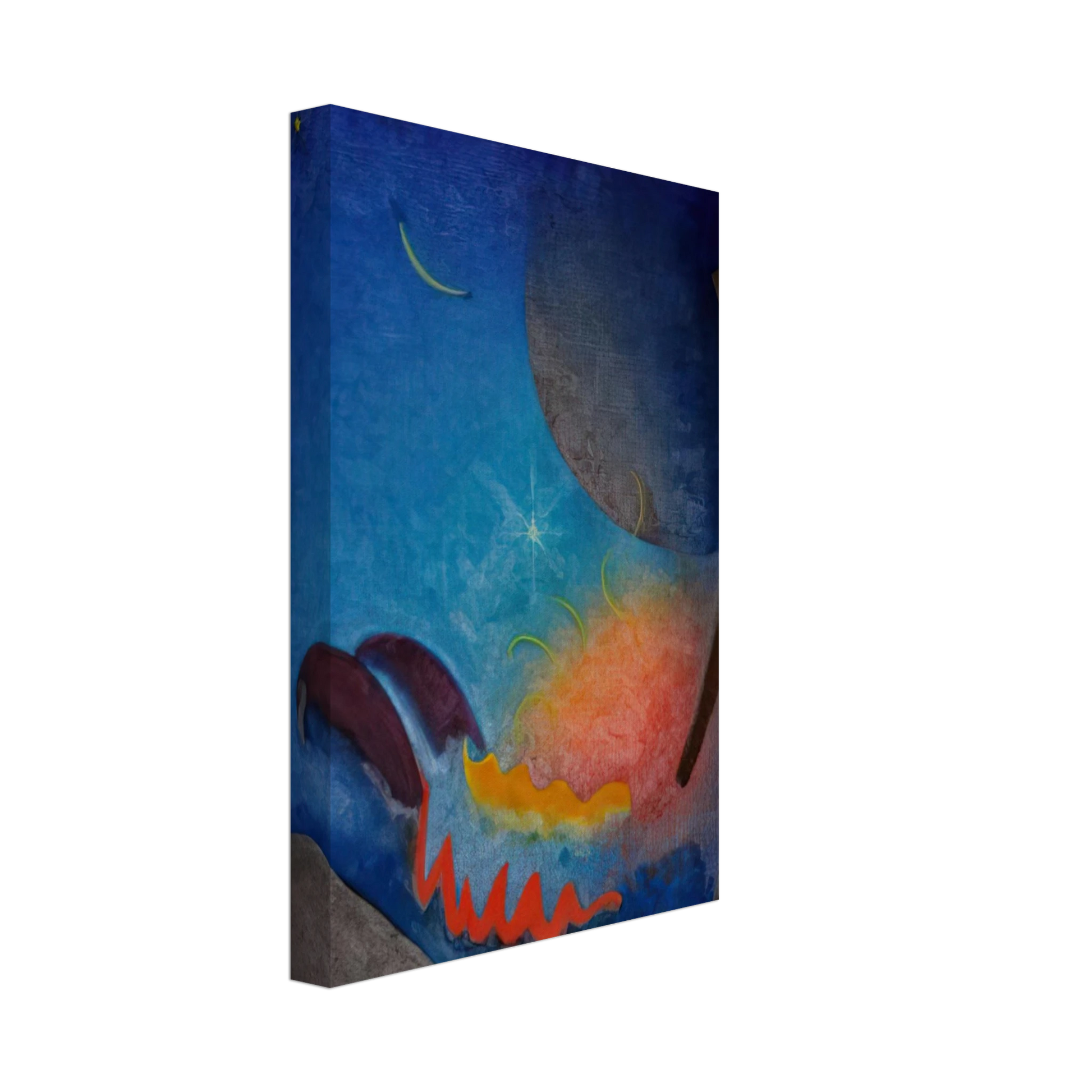 Agnes Lawrence Pelton - Night Fires - Precisionism Canvas - 40x60 cm / 16x24 inches-canvas