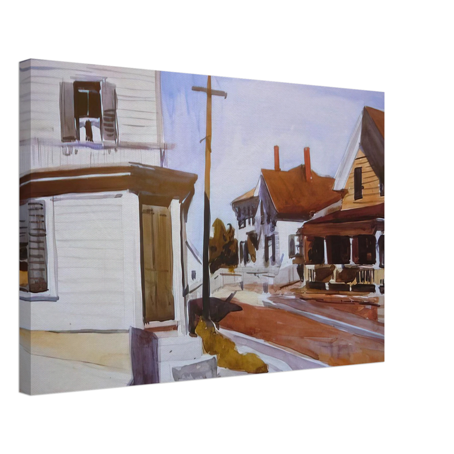Edward Hopper - Street Corner Canvas - 40x60 cm / 16x24 inches-canvas