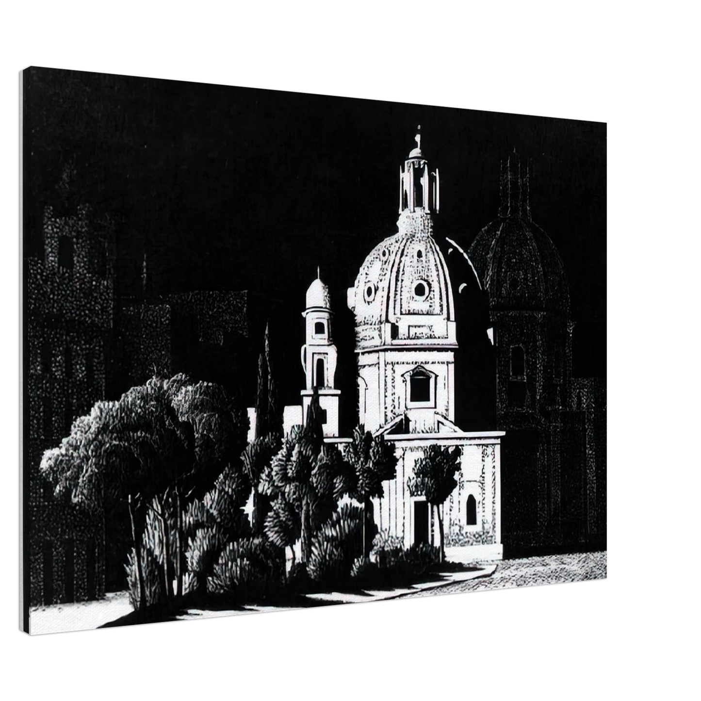 MC Escher - NOCTURNAL ROME 1 Canvas - 20x30 cm / 8x12 inches-canvas