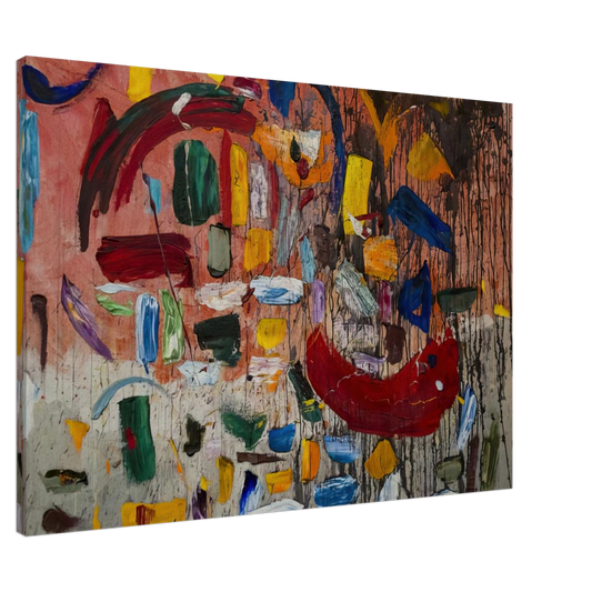 Taro Yamamoto - ABSTRACT 1957 Canvas - 20x30 cm / 8x12 inches-canvas