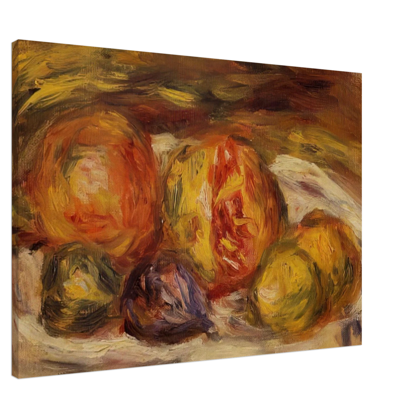 Pierre-Auguste Renoir - Still Life Pomegranate, Figs and Apples Canvas - 20x30 cm / 8x12 inches-canvas