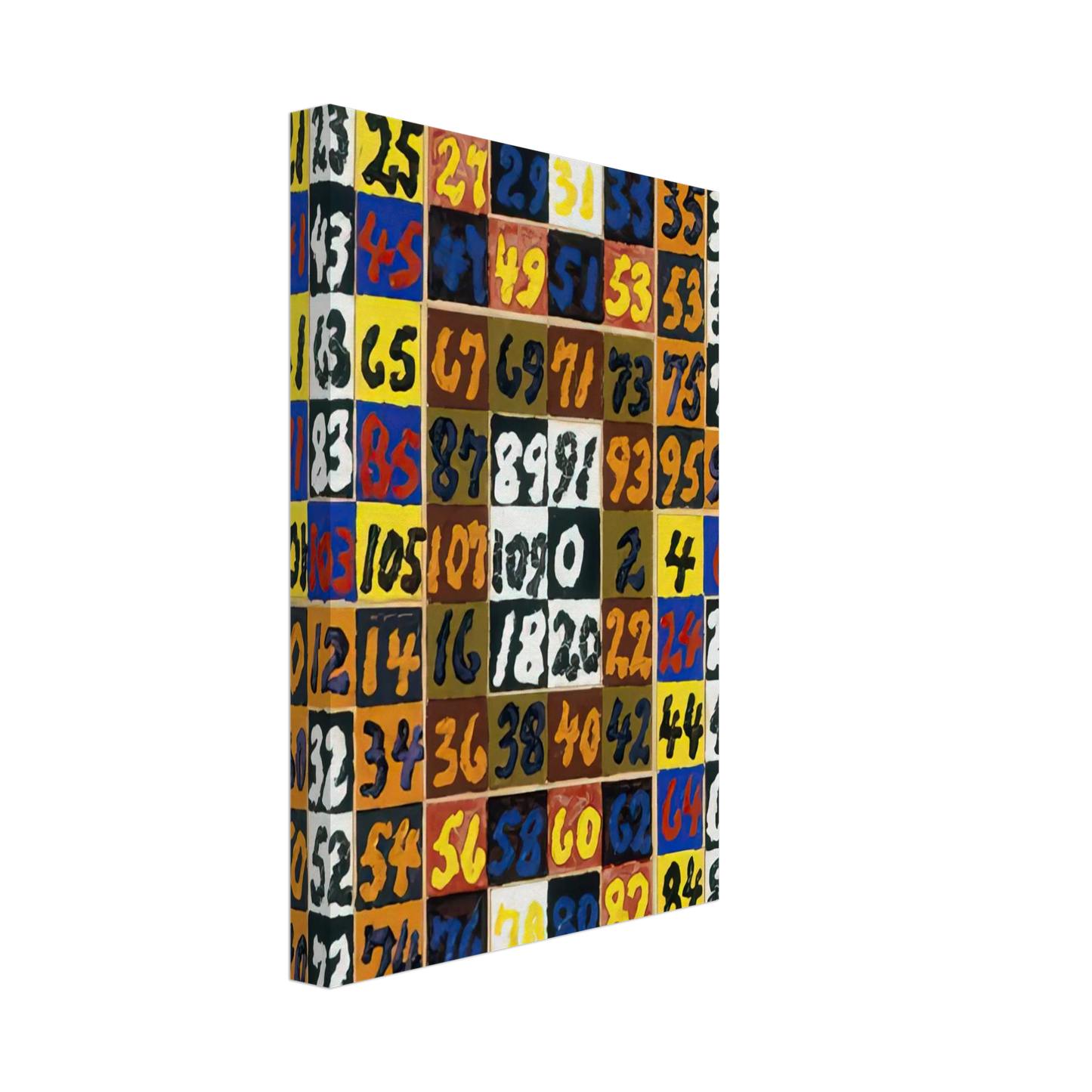 Alfred Jensen - Coordinative Thinking on the Square and Rectangle Per, IV - 1974 Canvas - 70x100 cm / 28x40 inches-canvas