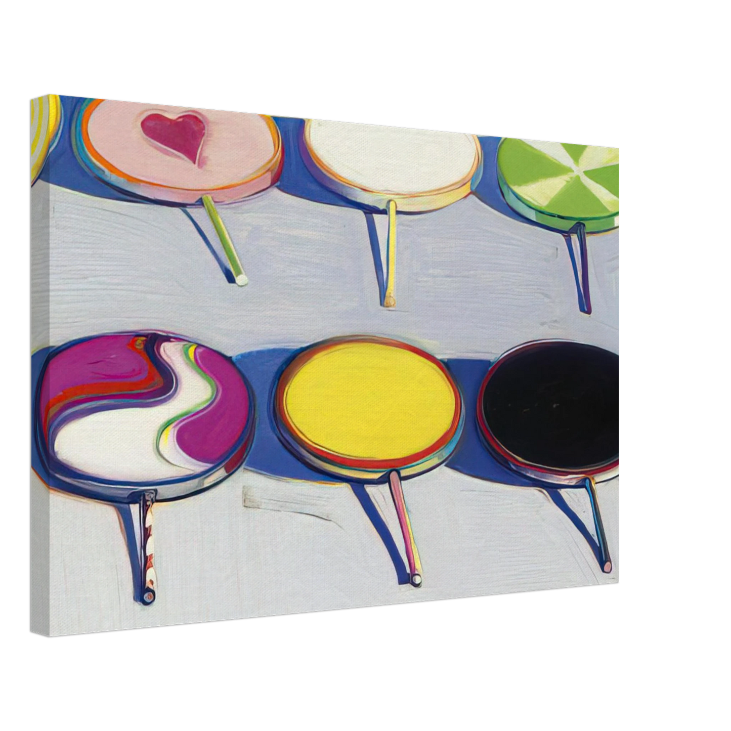 Wayne Thiebaud - Seven Suckers - 1970 Canvas - 40x60 cm / 16x24 inches-canvas