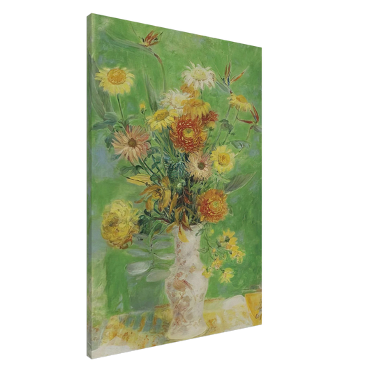 Le Pho - Chrysanthemums and Sunflowers - Post-Impressionism Canvas - 20x30 cm / 8x12 inches-canvas