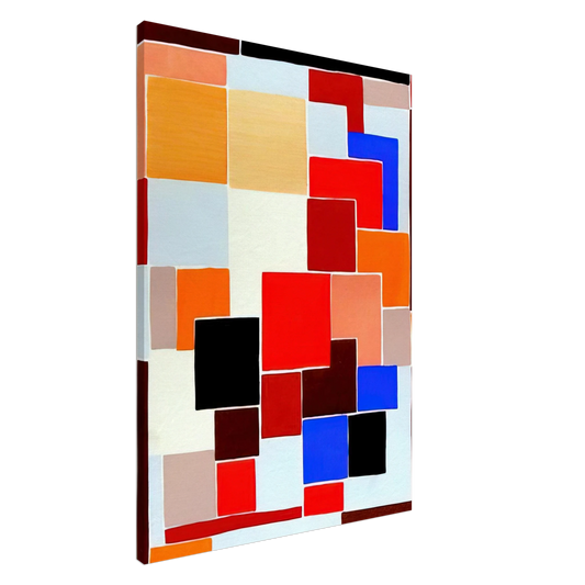 Sonia Delaunay - DESIGN IN THE STYLE OF MONDRIAN POSSIBLY FOR A RUG FROM COMPOSITIONS COLOURS IDEAS 1931 Canvas - 20x30 cm / 8x12 inches-canvas