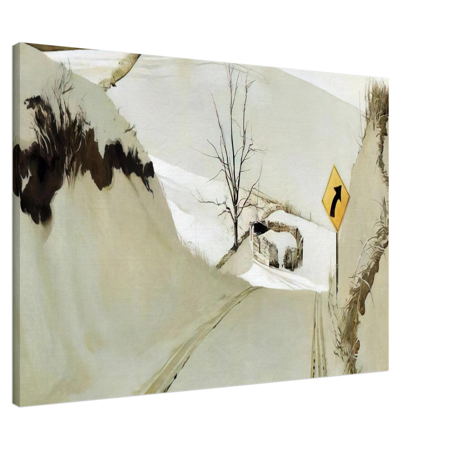 Andrew Wyeth - RING ROAD Canvas - 20x30 cm / 8x12 inches-canvas