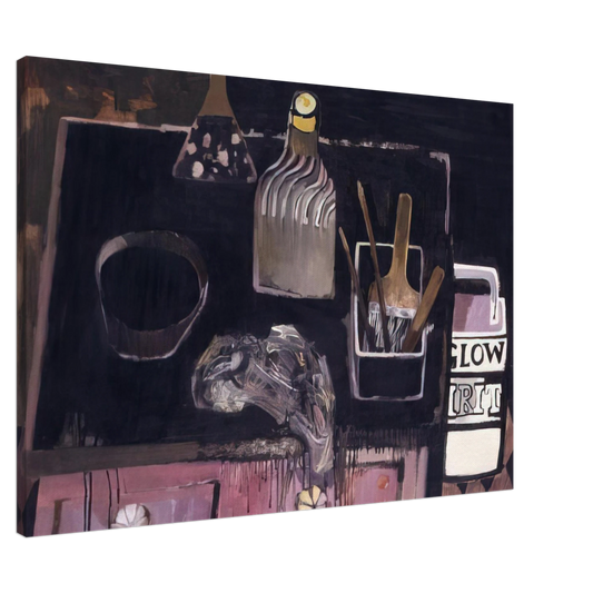 Mary Fedden - The Etching Table - 1971 Canvas - 20x30 cm / 8x12 inches-canvas