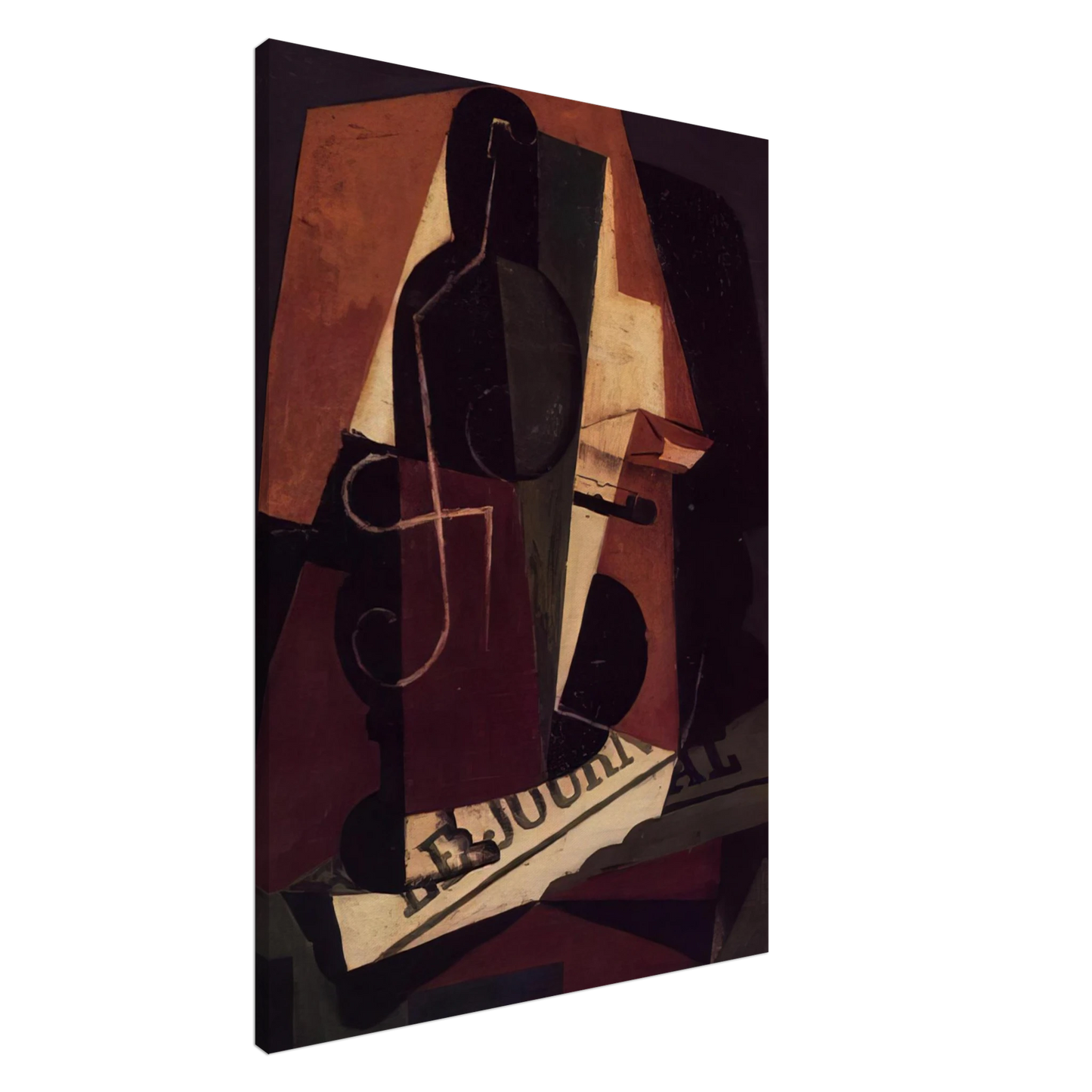 Juan Gris - BOTTLE AND GLASS Canvas - 20x30 cm / 8x12 inches-canvas