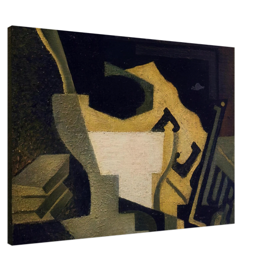 Juan Gris - STILL LIFE WITH NEWSPAPER 1918 Canvas - 20x30 cm / 8x12 inches-canvas