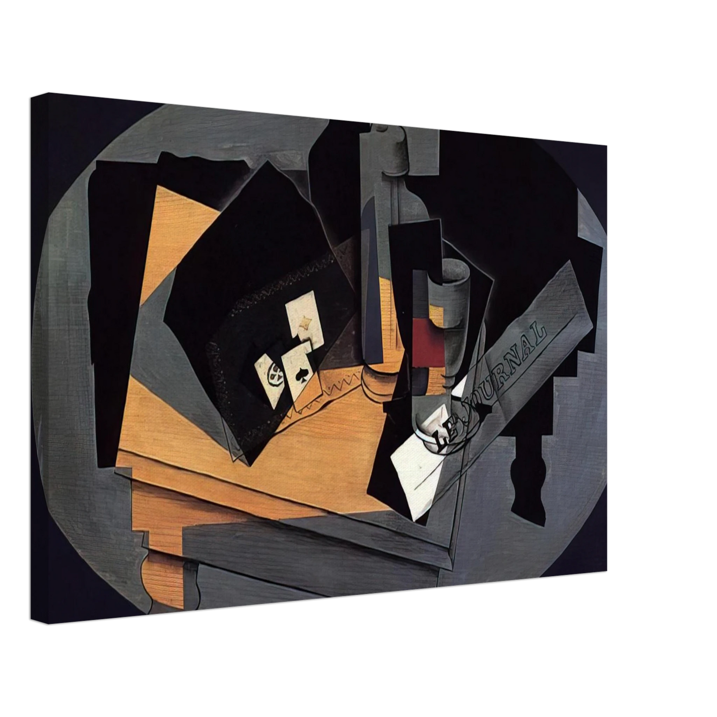 Juan Gris - PLAYING CARDS AND SIPHON 1916 Canvas - 70x100 cm / 28x40 inches-canvas
