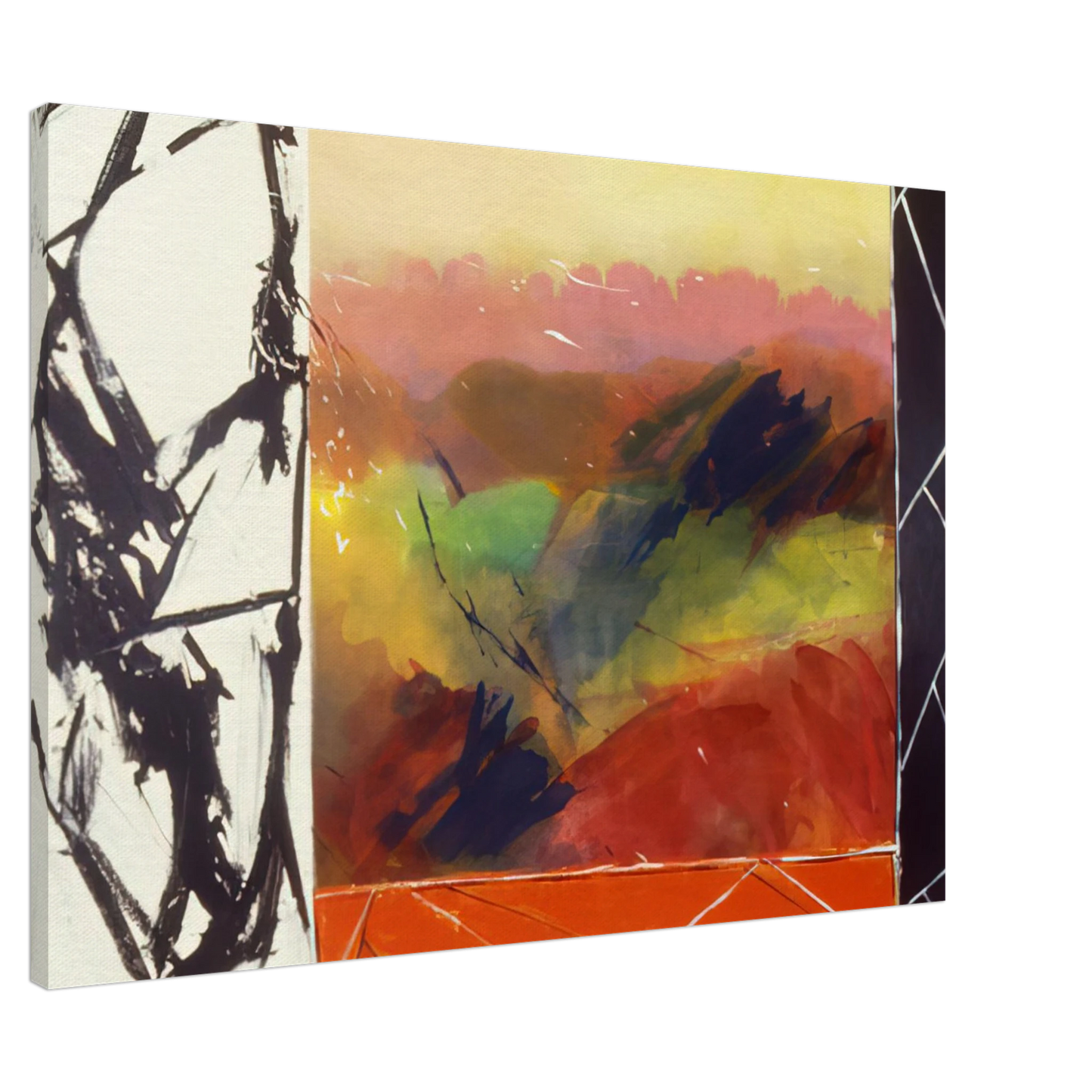 Ronnie Landfield - Railroad Gate - 1989 Canvas - 20x30 cm / 8x12 inches-canvas