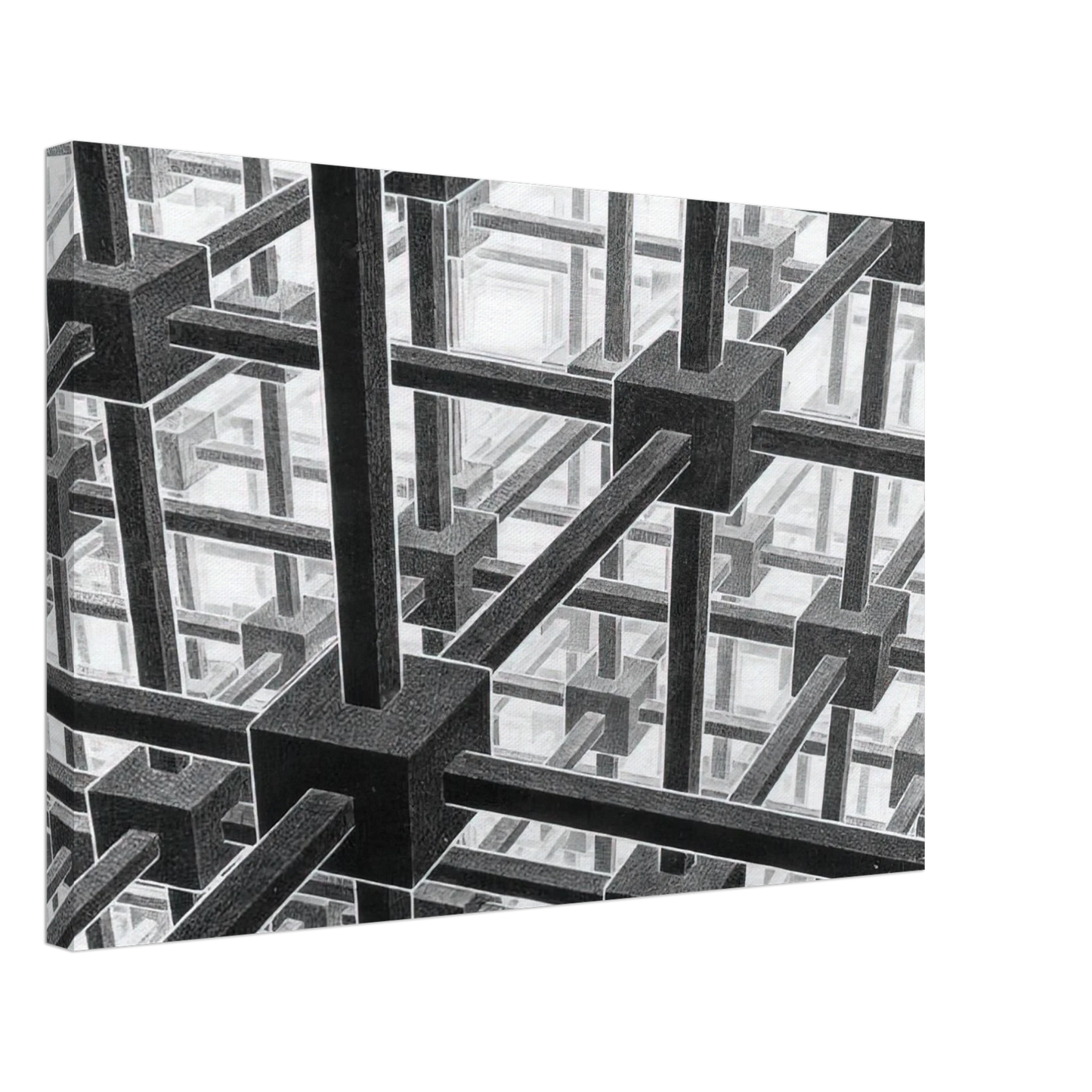 MC Escher - CUBIC SPACE DIVISION Canvas - 70x100 cm / 28x40 inches-canvas