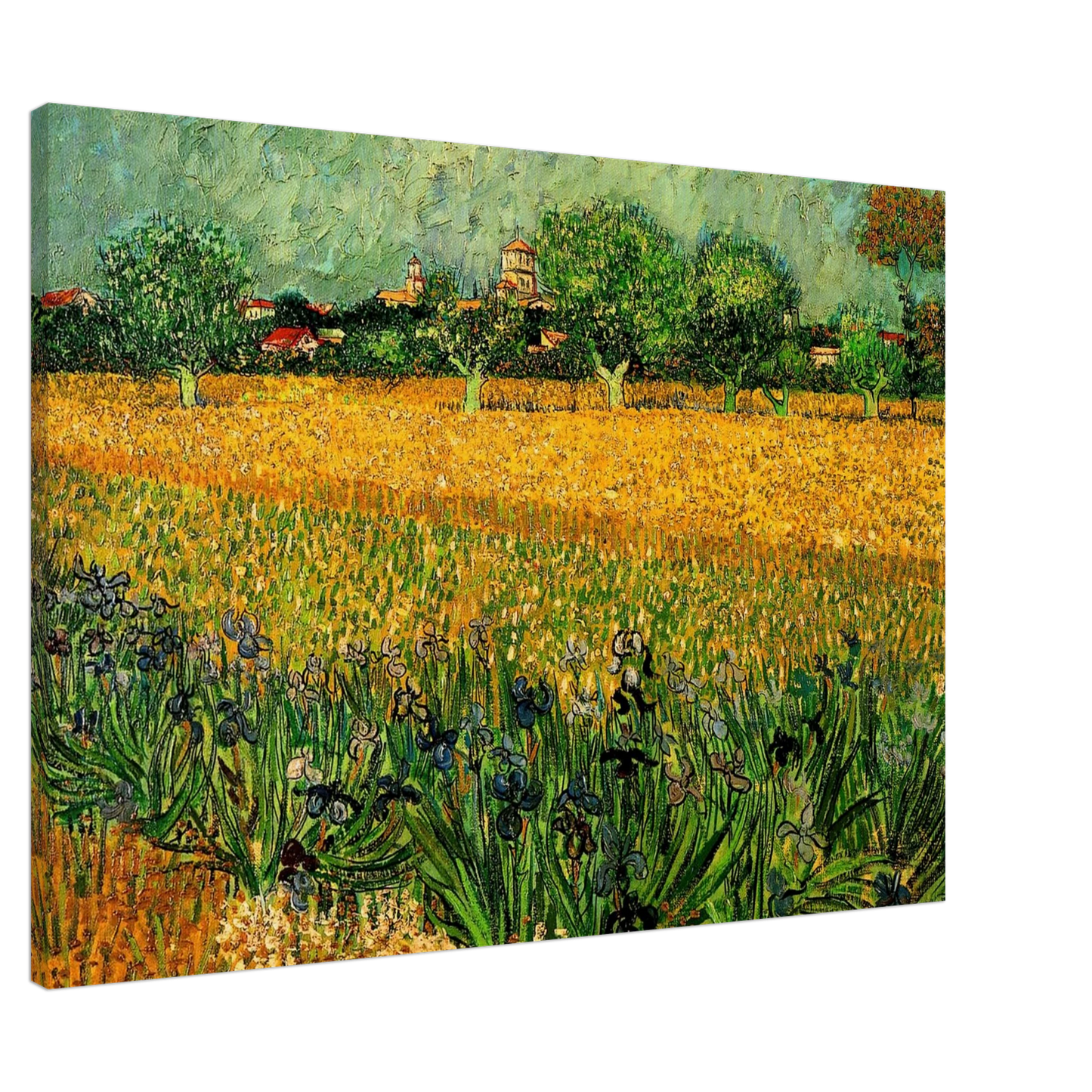 Vincent van Gogh - View of Arles with Irises in the Foreground Canvas - 20x30 cm / 8x12 inches-canvas